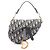 Borsa Christian Dior Dior Saddle Bag Mini Oblique Jacquard Crudo Blu navy