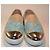 Miu Miu Sneakers in Tela Beige e Azzurro Blu - vista 6