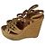 Sandali wedge espadrillas Saint Laurent Marrone