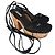 Sandali wedge con platform in crochet neri Prada Nero