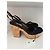 Sandali wedge con platform in crochet neri Prada Nero - vista 4