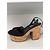 Sandali wedge con platform in crochet neri Prada Nero - vista 5