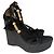 Sandali wedge Jimmy Choo in camoscio nero con nappe e decorazioni dorate