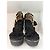 Sandali wedge Jimmy Choo in camoscio nero con nappe e decorazioni dorate - vista 2