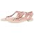 Sandali T-Strap Chanel in pelle matelassé rosa con dettaglio a catena
