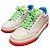 Sneakers Chanel in pelle bianca con dettagli neon Bianco Blu Verde Arancione