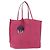 Borsa Tote Christian Dior Pelle Rosa Argento Auth 197818