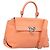 Salvatore Ferragamo Sofia Gancini Tasche Leder 2way Orange Silver Auth 199221V Silber
