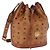 Borsa a tracolla MCM Vicetos Logogram PVC Leather Brown Gold Auth 201008 Marrone D'oro