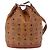 Borsa a tracolla MCM Vicetos Logogram PVC Leather Brown Gold Auth 201008 Marrone D'oro - vista 3
