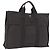 Hermès HERMES Her Line MM Handtasche Canvas Grau Silber Auth 200067 Braun