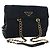 Borsa a tracolla con catena PRADA Nylon Nero Oro Auth 199857V D'oro