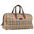Sac Boston Burberrys Nova Check Canvas Beige Gold Auth 197879A Doré