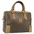 Céline Borsa a Mano CELINE Macadam PVC Pelle Beige Tono Oro Auth 200348