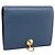 FENDI Bifold Wallet Leather Blue Gold Auth bs36865 Golden