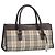 Borsa a mano BURBERRY Nova Check Canvas Beige Silver Auth 199509A Argento