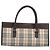 Borsa a mano BURBERRY Nova Check Canvas Beige Silver Auth 199509A Argento - vista 2