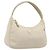 PRADA Accessory Pouch Nylon Beige Silver Auth 202088 Silvery