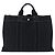 Hermès Borsa HERMES Fourre Tout MM in cotone nero argento Auth 199811 - vista 3