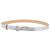 LOUIS VUITTON Cintura Narrow Belt Leather 80/32 Silver LV Auth 202107 Argento