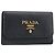 Saffiano PRADA Key Case Safiano Leather Navy Gold Auth bs36879 Golden Navy blue