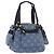 Borsa Tote Salvatore Ferragamo Gancini Canvas Navy Gold Auth 200061A D'oro Blu navy