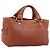 Céline Borsa a mano CELINE Boogie Bag in pelle marrone argento Auth 200991A