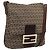 Borsa a tracolla FENDI Zucchino Canvas Mamma Baguette Beige Gold Auth ka5997A