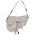 Borsa Christian Dior Trotter Canvas Saddle Oblique Grigio Oro Auth 199836SM Marrone D'oro - vista 2