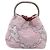 PRADA Brokat-Handtasche Seide Rosa Silber Auth 199363SAM Pink - Ansicht 13