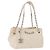 Borsa a catena CHANEL V-Stitch Icon Series Canvas Beige Silver CC Auth 201991A Argento