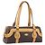 Céline Borsa a tracolla CELINE Macadam Canvas PVC Leather Brown Gold Auth 200988 Marrone D'oro