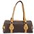 Céline Borsa a tracolla CELINE Macadam Canvas PVC Leather Brown Gold Auth 200988 Marrone D'oro - vista 2