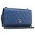 CHANEL Matelasse Trendy CC Chain Wallet Lamb Skin Blue Silver CC Auth 199460SAM Argento