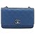CHANEL Matelasse Trendy CC Chain Wallet Lamb Skin Blue Silver CC Auth 199460SAM Argento - vista 13