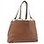 Borsa a mano Miu Miu in pelle marrone tono oro Auth 199360V
