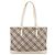 Borsa Tote BURBERRY Nova Check Canvas Ivory Silver Auth 201961 Argento Crudo - vista 2
