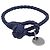 Bracciale BOTTEGA VENETA INTRECCIATO in pelle Navy Argento Auth BA15456V Blu navy - vista 2