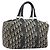 Borsa Boston Christian Dior Trotter Canvas Navy Silver Auth 199424 Argento Blu navy