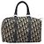 Borsa Boston Christian Dior Trotter Canvas Navy Silver Auth 199424 Argento Blu navy - vista 2