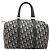 Borsa Boston Christian Dior Trotter Canvas Navy Silver Auth 199424 Argento Blu navy - vista 3