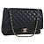 Borsa a tracolla con catena CHANEL Matelasse 34 Double Flap in pelle d'agnello Auth yk20879SAM Nero