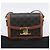 Céline Borsa a spalla CELINE Triomphe PVC Pelle Marrone Tono Oro Auth 199806SM - vista 12