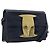 Borsa a tracolla Salvatore Ferragamo Vala Canvas Navy Gold Auth 195283 D'oro Blu navy