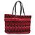 FENDI Tote Bag Wolle Rot Silber Auth 199467A