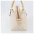 Borsa Tote Salvatore Ferragamo Canvas Beige Silver Auth ka6029 Argento - vista 3