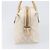 Borsa Tote Salvatore Ferragamo Canvas Beige Silver Auth ka6029 Argento - vista 4