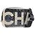 Borsa a tracolla CHANEL COCO Mark Camelia PVC Pelle Nero Bianco CC Auth 200139SAM