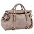 Sac à main Miu Miu Vitellolux en cuir 2way Gris Or Auth 202277M Marron Doré