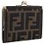 Monedero FENDI Zucca Canvas Marrón Negro Auth bs36888 Castaño
